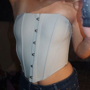 Urban Outfitters Sky Blue Strapless Corset